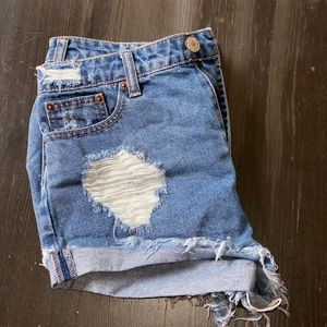 Distressed Denim Shorts